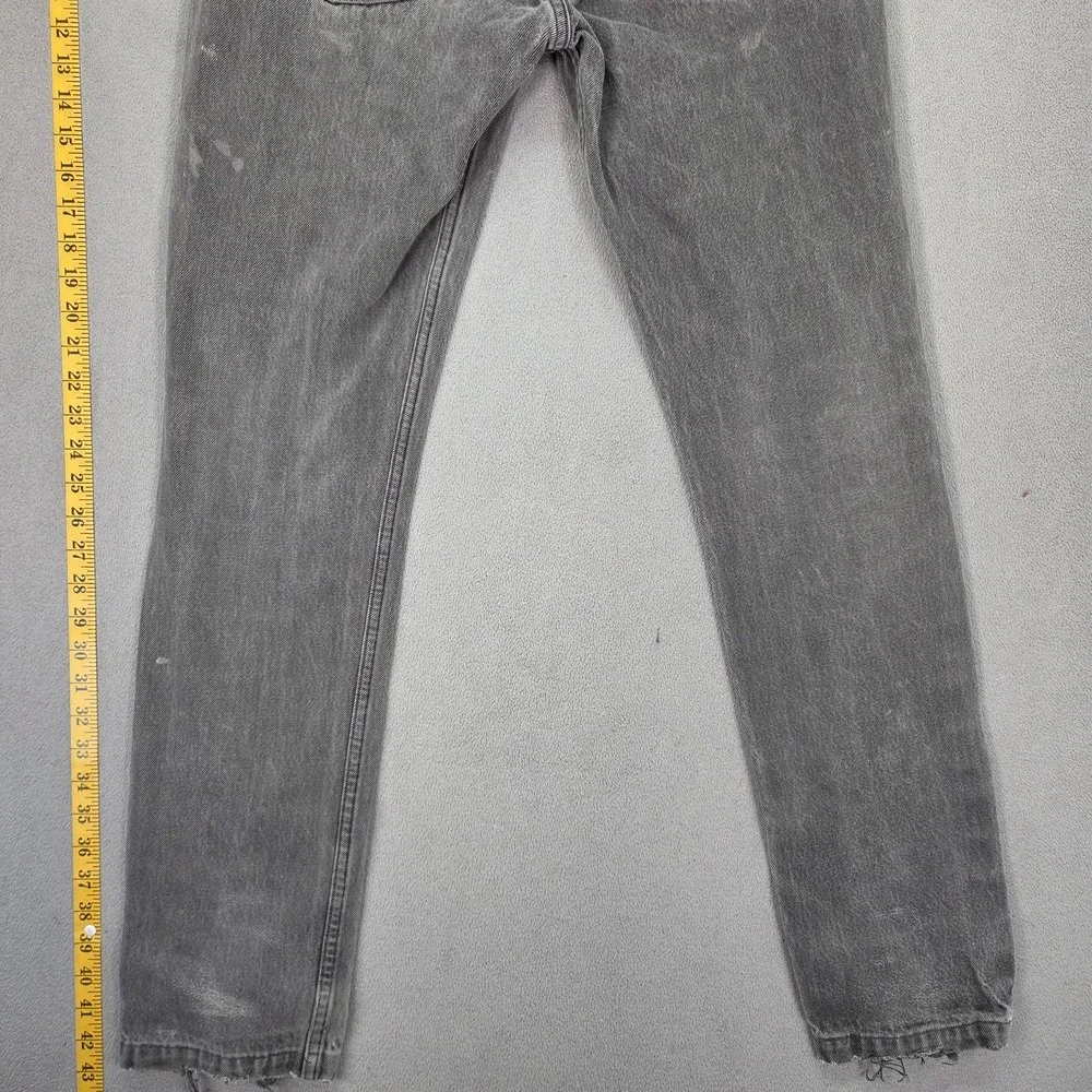 Vintage Levis 501 Jeans Mens Gray Button Fly Made USA Stains Fits‎ 29x31